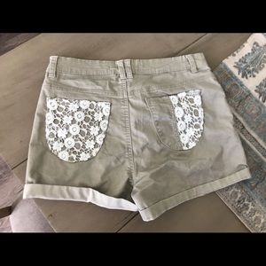 Urban Basics lace and tan shorts